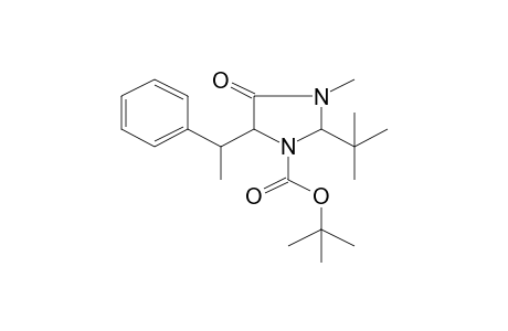 tert-Butyl 2-tert-butyl-3-methyl-4-oxo-5-(1-phenylethyl)-1-imidazolidinecarboxylate