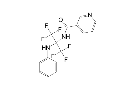 N-[1-Anilino-2,2,2-trifluoro-1-(trifluoromethyl)ethyl]nicotinamide