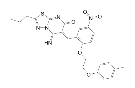 7H-[1,3,4]thiadiazolo[3,2-a]pyrimidin-7-one, 5,6-dihydro-5-imino-6-[[2-[2-(4-methylphenoxy)ethoxy]-5-nitrophenyl]methylene]-2-propyl-, (6Z)-