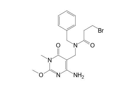 N-[(4-amino-2-methoxy-1-methyl-6-oxo-1,6-dihydropyrimidin-5-yl)methyl]-N-benzyl-3-bromopropanamide