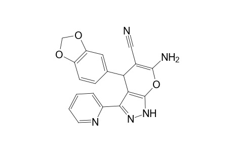 6-Amino-4-benzo[1,3]dioxol-5-yl-3-pyridin-2-yl-1,4-dihydro-pyrano[2,3-c]pyrazole-5-carbonitrile