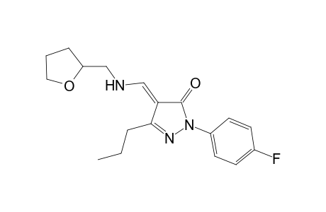 3H-pyrazol-3-one, 2-(4-fluorophenyl)-2,4-dihydro-5-propyl-4-[[[(tetrahydro-2-furanyl)methyl]amino]methylene]-, (4E)-