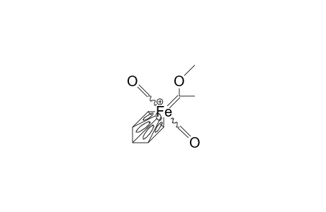 /.eta.-5/-Cyclopentadienyl-(1-methoxy-ethylidene) iron dicarbonyl cation