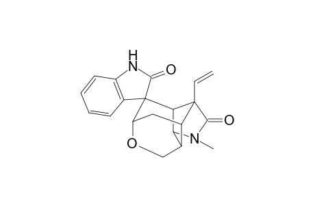 (+-)-(3R*,3'R*,4aR*,5R*,8S*,8a'S*,9S*)-1,3,4,4a,6,7,8,8a-Octahydro-7-methyl-5-vinylspiro[3,5,8-ethanylidene-6H-pyrano[3,4-c]pyridine-10,3'-indoline]-2',6-dione