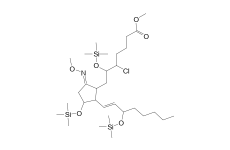 Methyl 5-chlro-6-(trimethylsiloxy)-7-(2-(3-trimethylsiloxy)-1-octenyl)-3-(trimethylsiloxy)-5-methoxyiminocyclopentyl)heptanoate