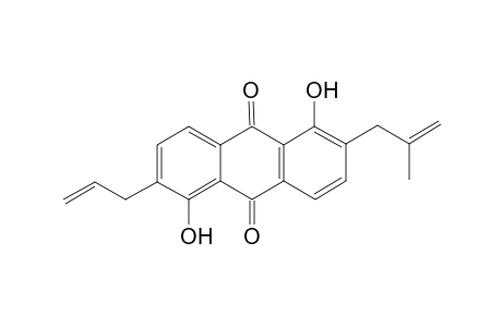 1,5-dihydroxy-2-(2'-methylprop-2'-enyl)-6-(prop-2''-enyl)-9,10-anthraquinone