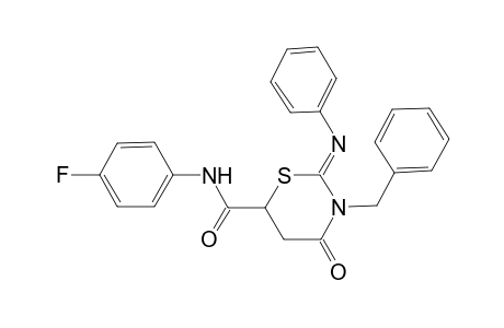 (2Z)-3-benzyl-N-(4-fluorophenyl)-4-oxo-2-(phenylimino)tetrahydro-2H-1,3-thiazine-6-carboxamide