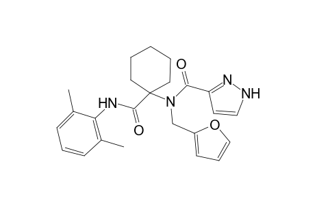 N-[1-[(2,6-dimethylanilino)-oxomethyl]cyclohexyl]-N-(2-furanylmethyl)-1H-pyrazole-5-carboxamide