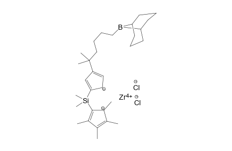 zirconium(IV) 2-((4-(6-(9-borabicyclo[3.3.1]nonan-9-yl)-2-methylhexan-2-yl)cyclopenta-3,5-dien-2-ide-1-yl)dimethylsilyl)-1,3,4,5-tetramethylcyclopenta-2,4-dien-1-ide dichloride