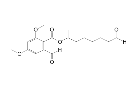 Benzoic acid, 2-formyl-4,6-dimethoxy-, 7-formylhept-2-yl ester