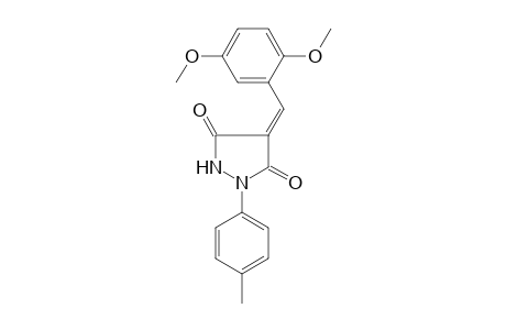 (4E)-4-(2,5-dimethoxybenzylidene)-1-(4-methylphenyl)-3,5-pyrazolidinedione