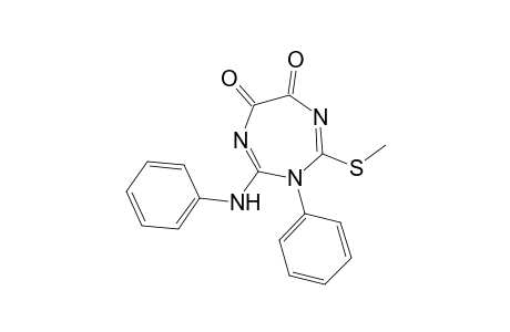 2-Anilino-4-(methylthio)-3-phenyl-1,3,5-triazepine-6,7-dione