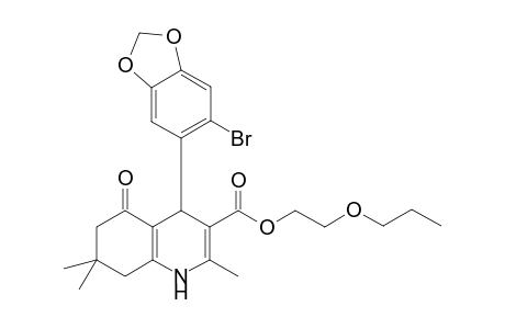 2-Propoxyethyl 4-(6-bromo-1,3-benzodioxol-5-yl)-2,7,7-trimethyl-5-oxo-1,4,5,6,7,8-hexahydro-3-quinolinecarboxylate