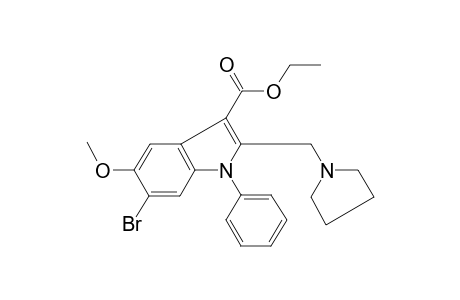 ethyl 6-bromo-5-methoxy-1-phenyl-2-(1-pyrrolidinylmethyl)-1H-indole-3-carboxylate