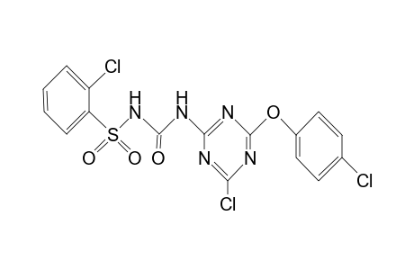 Benzenesulfonamide, 2-chloro-N-[[[4-chloro-6-(4-chlorophenoxy)-1,3,5-triazin-2-yl]amino]carbonyl]-