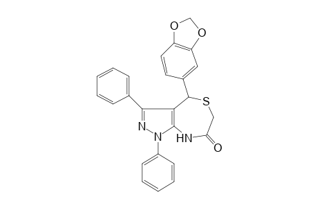 4-(1,3-Benzodioxol-5-yl)-1,3-diphenyl-4,8-dihydro-1H-pyrazolo[3,4-e][1,4]thiazepin-7(6H)-one