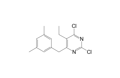 2,4-bis(chloranyl)-6-[(3,5-dimethylphenyl)methyl]-5-ethyl-pyrimidine