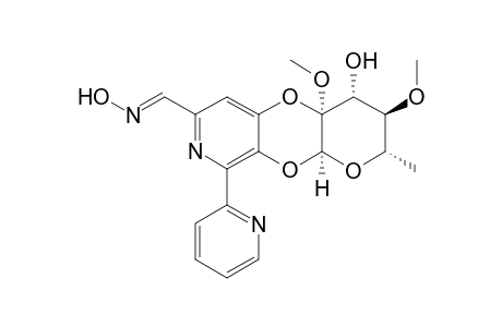 2H-Pyrano[3',2':5,6][1,4]dioxino[2,3-c]pyridine-7-carboxaldehyde, 3,4,4a,10a-tetrahydro-4-hydroxy-3,4a-dimethoxy-2-methyl-9-(2-pyridinyl)-, oxime, [2S-[2.alpha.,3.beta.,4.alpha.,4a.alpha.,7(E),10a.alpha.]]-