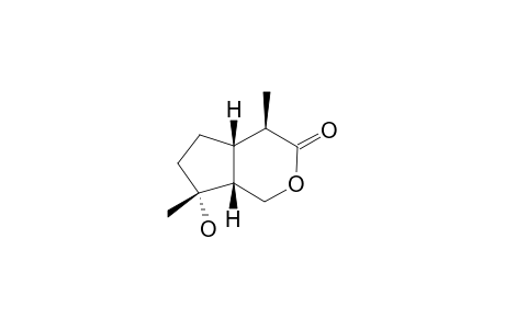 SCABROL_A;(4-R,5-S,8-R,9-R)-8-HYDROXY-4,8-DIMETHYLHEXAHYDROCYCLOPENTA-[C]-PYRAN-3-(1-H)-ONE