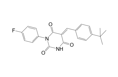 (5E)-5-(4-tert-butylbenzylidene)-1-(4-fluorophenyl)-2,4,6(1H,3H,5H)-pyrimidinetrione