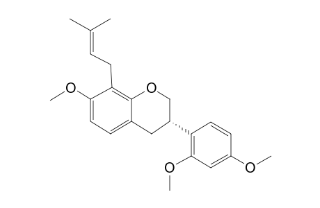 (S)-3-(2,4-Dimethoxyphenyl)-7-methoxy-8-(3-methylbut-2-en-1-yl)chromane