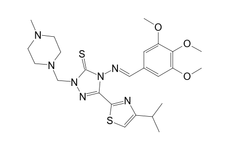 4-(3,4,5-trimethoxybenzylideneamino)-5-(4-isopropylthiazol-2-yl)-2-((4-methylpiperazin-1-yl)methyl)-2H-1,2,4-triazole-3(4H)-thione