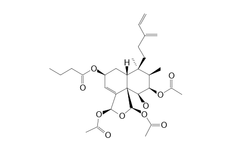 CASEAMEMBRIN_N;(2-S,5-R,6-R,7-S,8-S,9-S,10-R,18-S,19-R)-2-(N-BUTYRYLOXY)-6-HYDROXY-7,18,19-TRI-O-ACETYL-18,19-EPOXYCLERODA-3,13-(16),14-TRIENE