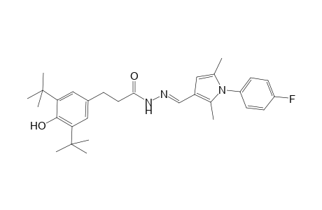 3-(3,5-ditert-butyl-4-hydroxyphenyl)-N'-{(E)-[1-(4-fluorophenyl)-2,5-dimethyl-1H-pyrrol-3-yl]methylidene}propanohydrazide