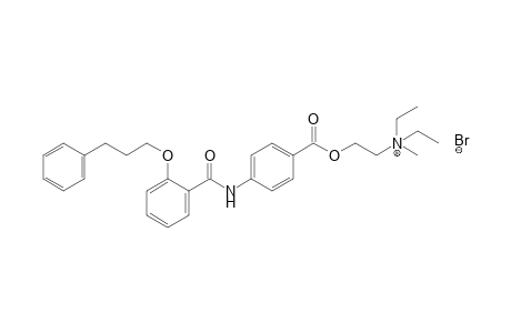 diethyl(2-hydroxyethyl)methylammonium bromide, p-[o-(3-phenylpropoxy)benzamido]benzoate