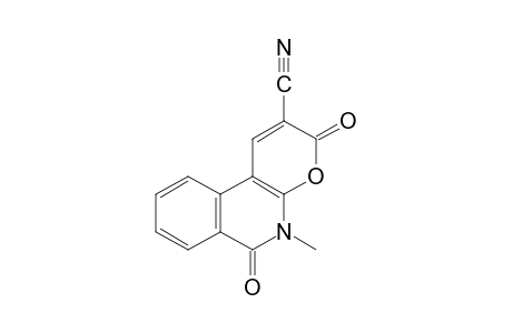 5,6-dihydro-3,6-dioxo-5-methyl-3H-pyrano[2,3-c]isoquinoline-2-carbonitrile