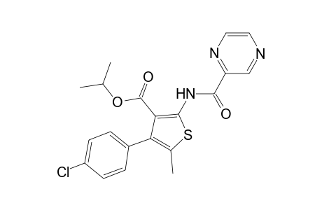 Isopropyl 4-(4-chlorophenyl)-5-methyl-2-[(2-pyrazinylcarbonyl)amino]-3-thiophenecarboxylate