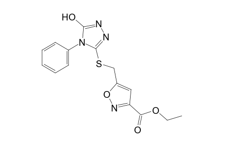 5-{[(5-hydroxy-4-phenyl-4H-1,2,4-triazol-3-yl)thio]methyl}-3-isoxazolecarboxylic acid, ethyl ester