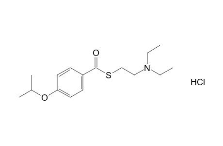 p-isopropoxythiobenzoic acid, S-[2-(diethylamino)ethyl]ester, hydrochloride