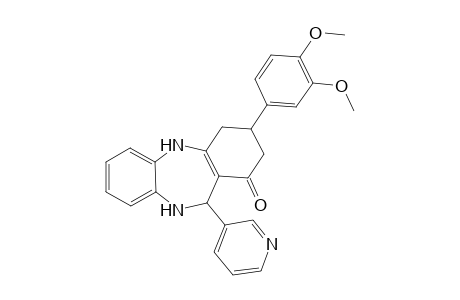 3-(3,4-dimethoxyphenyl)-11-(3-pyridinyl)-2,3,4,5,10,11-hexahydro-1H-dibenzo[b,e][1,4]diazepin-1-one