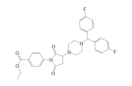 ethyl 4-(3-{4-[bis(4-fluorophenyl)methyl]-1-piperazinyl}-2,5-dioxo-1-pyrrolidinyl)benzoate