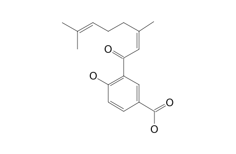 4-HYDROXY-3-(3,7-DIMETHYL-1-OXO)-2(Z),6-OCTADIENYLBENZOIC-ACID
