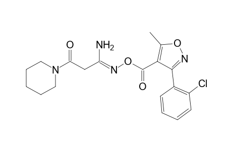 O-{[3-(o-chlorophenyl)-5-methyl-4-isoxazolyl]carbonyl}-beta-oxo-1-piperidinepropionamidoxime