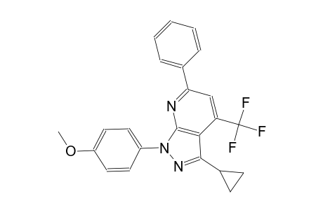 1H-pyrazolo[3,4-b]pyridine, 3-cyclopropyl-1-(4-methoxyphenyl)-6-phenyl-4-(trifluoromethyl)-