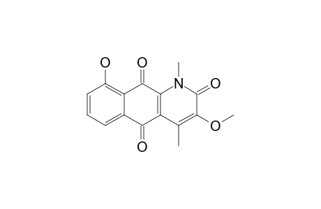 Marcanine-E,3-methoxy-8-hydroxy-N,4-dimethyl-1-aza-2,9,10-anthracenetrione