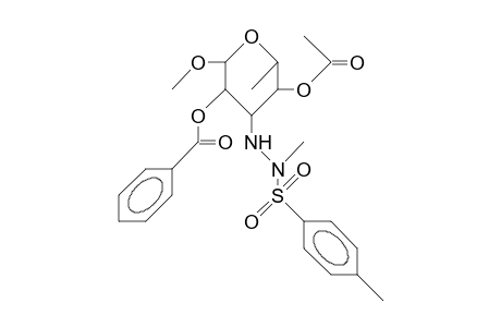 Methyl-4-O-acetyl-2-O-benzoyl-3,6-dideoxy-3-[N-methyl-N-(para-tolylsulfonyl)-hydrazino].alpha.-L-altro-hexopyranoside