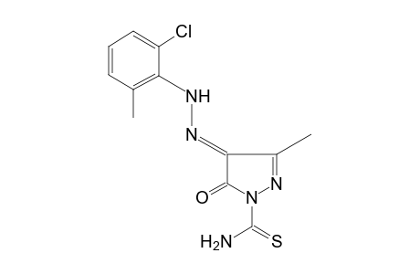 4,5-DIOXO-3-METHYLTHIO-2-PYRAZOLINE-1-CARBOXAMIDE, 4-[(6-CHLORO-o-TOLYL)HYDRAZONE]