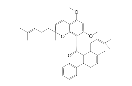 [5,7-dimethoxy-2-methyl-2-(4'-methylpent-3'-enyl)-2H-chromen-8-yl]-[3"-methyl-2"-(3"-mehylbut-2"-enyl)-6"-phenylcyclohex-3"-enyl]methanone