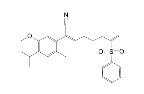 (2Z)-2-(5-methoxy-2-methyl-4-propan-2-yl-phenyl)-7-(phenylsulfonyl)octa-2,7-dienenitrile