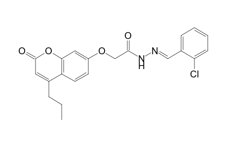 [(2-oxo-4-propyl-2H-1-benzopyran-7-yl)oxy]acetic acid, (o-chlorobenzylidene)hydrazide