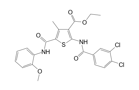 2-[[(3,4-dichlorophenyl)-oxomethyl]amino]-5-[(2-methoxyanilino)-oxomethyl]-4-methyl-3-thiophenecarboxylic acid ethyl ester