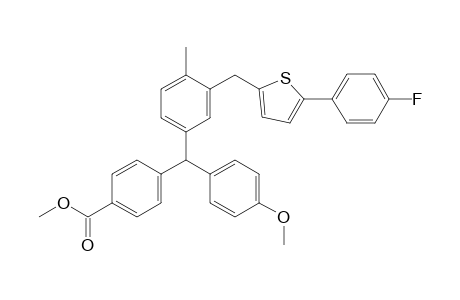 methyl 4-((3-((5-(4-fluorophenyl)thiophen-2-yl)methyl)-4-methylphenyl)(4-methoxyphenyl)methyl)benzoate