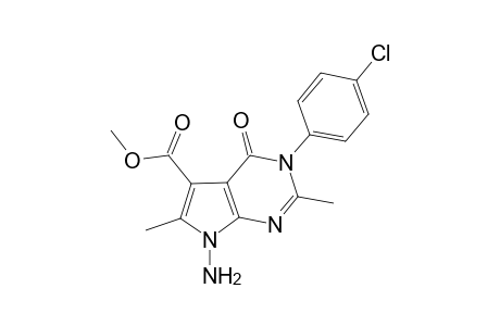 5-(Methoxycarbonyl)-7(N)-amino-2,6-dimethyl-3-(p-chlorophenyl)-pyrrolo[2,3-d]pyrimidin-4-one