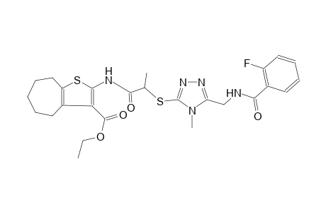 4H-cyclohepta[b]thiophene-3-carboxylic acid, 2-[[2-[[5-[[(2-fluorobenzoyl)amino]methyl]-4-methyl-4H-1,2,4-triazol-3-yl]thio]-1-oxopropyl]amino]-5,6,7,8-tetrahydro-, ethyl ester