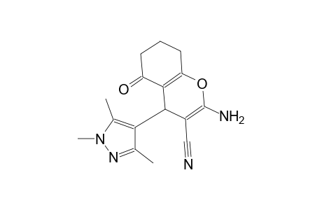 2-amino-5-oxo-4-(1,3,5-trimethyl-1H-pyrazol-4-yl)-5,6,7,8-tetrahydro-4H-chromene-3-carbonitrile