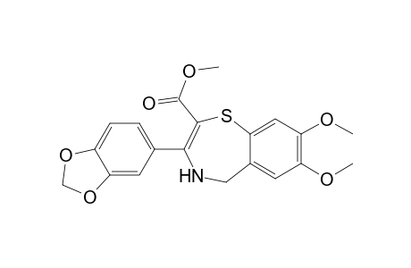 1,4-Benzothiazepine-2-carboxylic acid, 3-(1,3-benzodioxol-5-yl)-4,5-dihydro-7,8-dimethoxy-, methyl ester